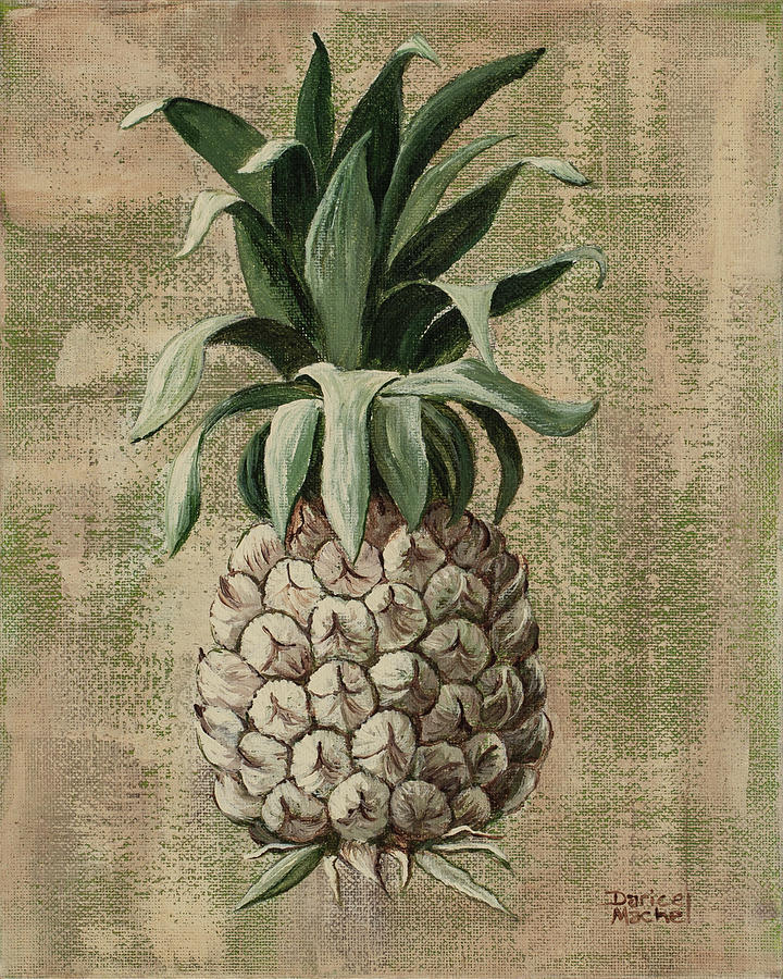 Old Fasion Pineapple 2 Painting by Darice Machel McGuire