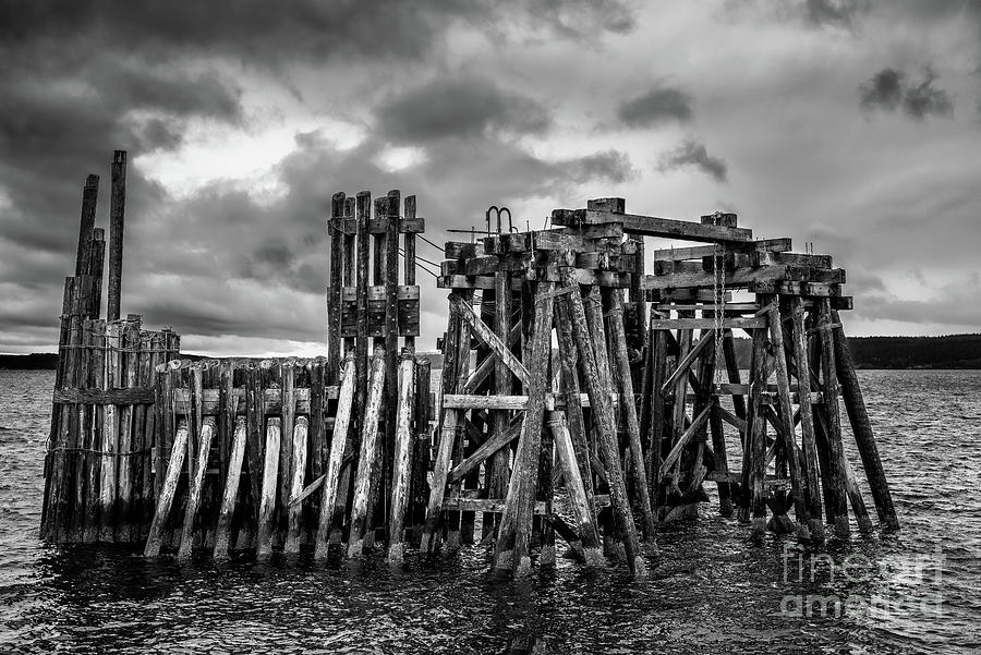 Old Ferry Dock BW Photograph by Al Andersen