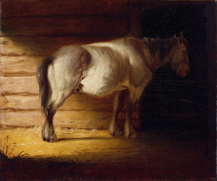Jimmy Stewart Drawing - Old Field Horse  art by George Caleb Bingham American