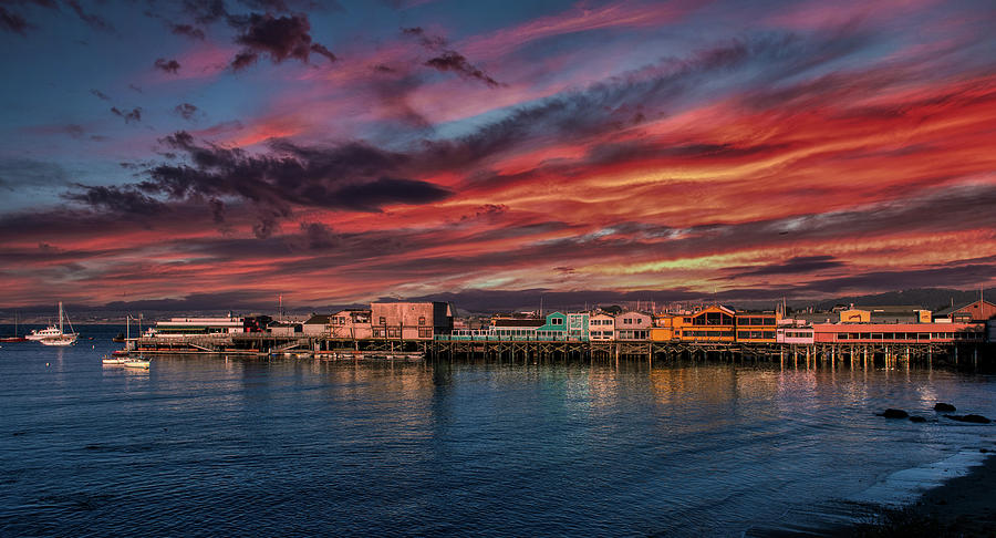 Sunset Photograph - Old Fishermans Wharf At Sunset by Mountain Dreams