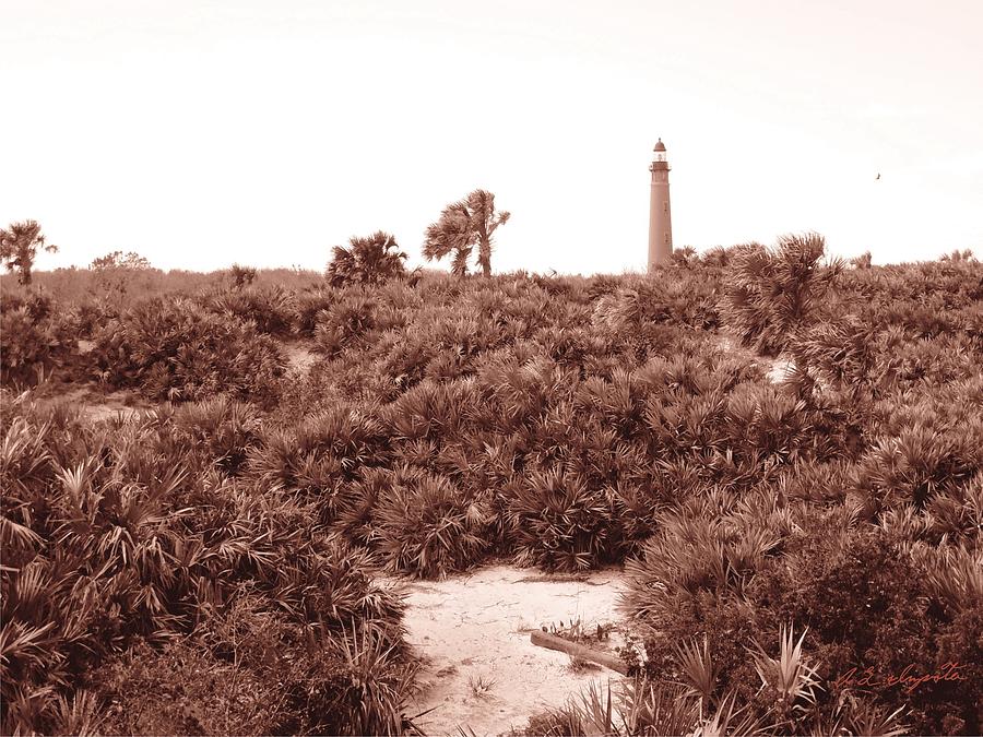 Old Florida Lighthouse Mixed Media by Allen L Improta