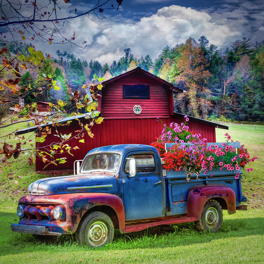 Old Flower Truck at the Farm Photograph by Debra and Dave Vanderlaan