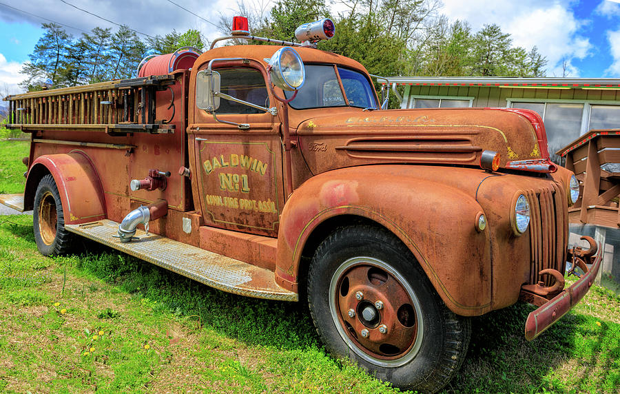 Old Ford Firetruck in Wears Valley TN Photograph by Peter Ciro