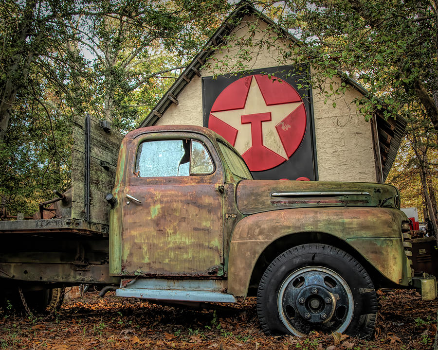 Old Ford Truck at Texaco Photograph by Kristia Adams