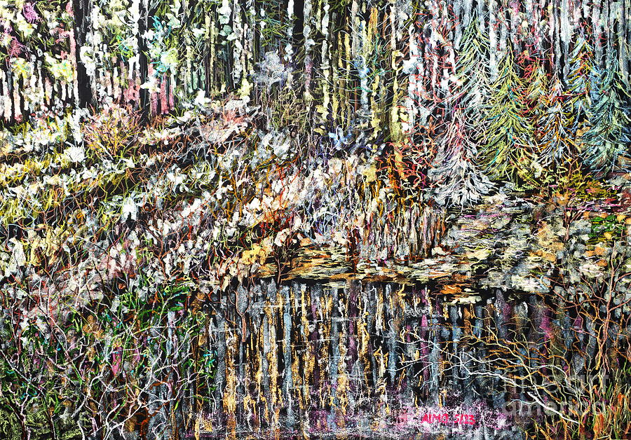 Old forests mirror Painting by Almo M