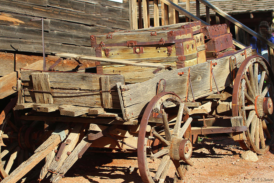 Old Freight Wagon At Gold Field Arizona Digital Art by Tom Janca