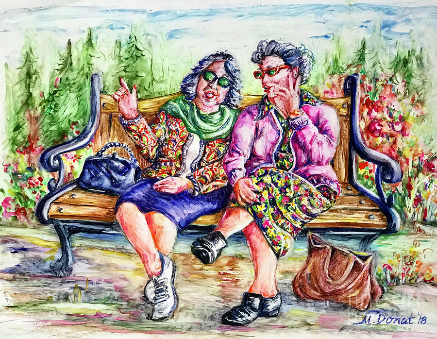 Old Friends are the Best Friends Painting by Margaret Donat