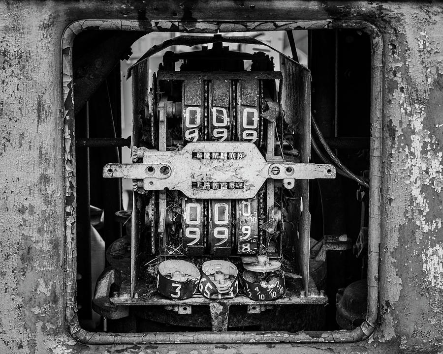 Old Gas Pump Meter I BW Photograph by David Gordon