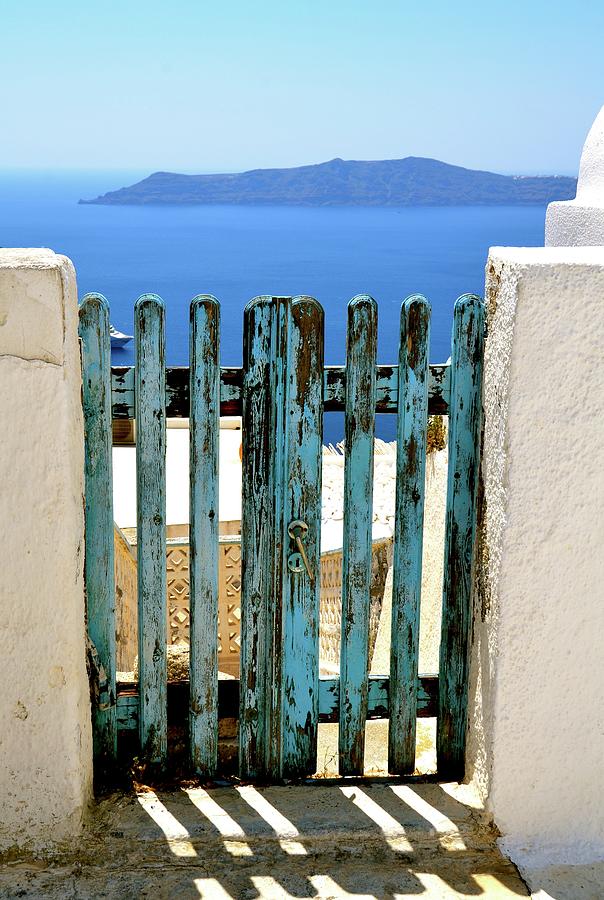 Greek Photograph - Old Gate by Corinne Rhode