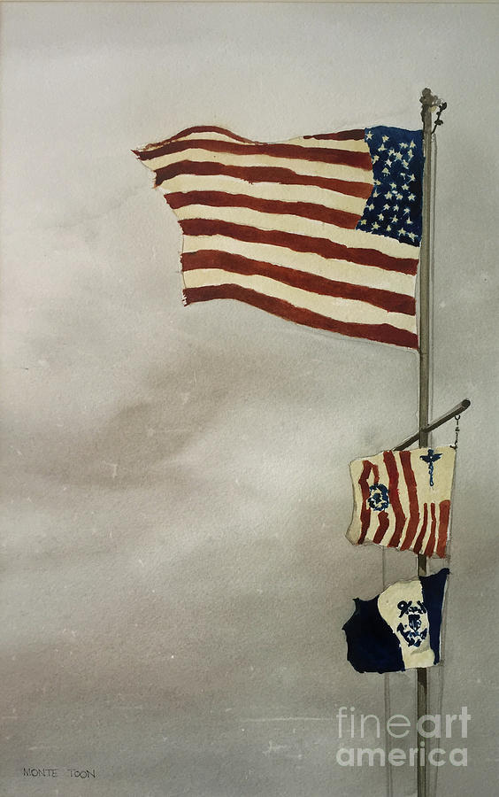 Old Glory Painting by Monte Toon