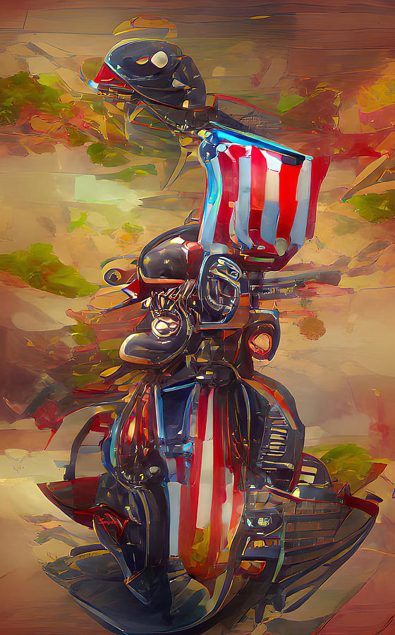 Old Glory on a Steampunk Ride  Digital Art by Floyd Snyder