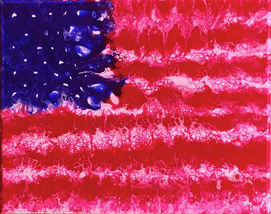 Old Glory Painting by Pour Your heART Out Artworks