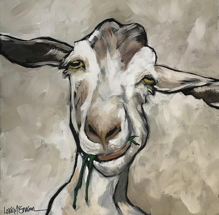 Old Goat Painting by Lora McGowan - Pixels