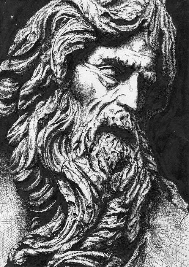 Old Gods Drawing By Irfan Mirza - Fine Art America