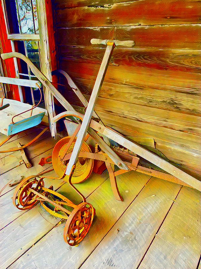 Old Grass Cutter Digital Art by Gayle Price Thomas