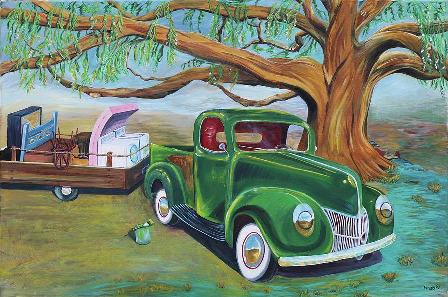 Old Green Truck Painting by Dorsey Northrup