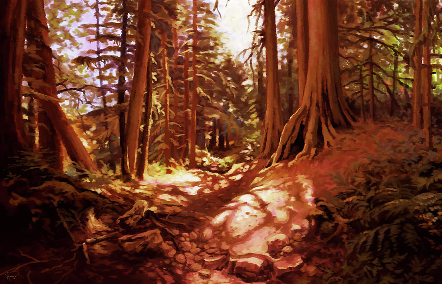 Old growth forest Painting by Hans Neuhart