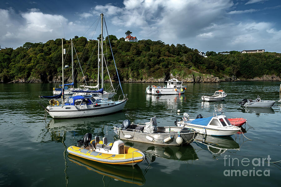 Old Harbor With Boats In The Village Fishguard At The Atlantic Coast Of Pembrokeshire In Wales, Unit Photograph by Andreas Berthold