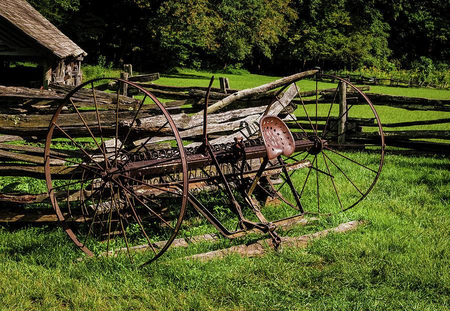 America Photograph - Old Hay Rake by Jon Stallings