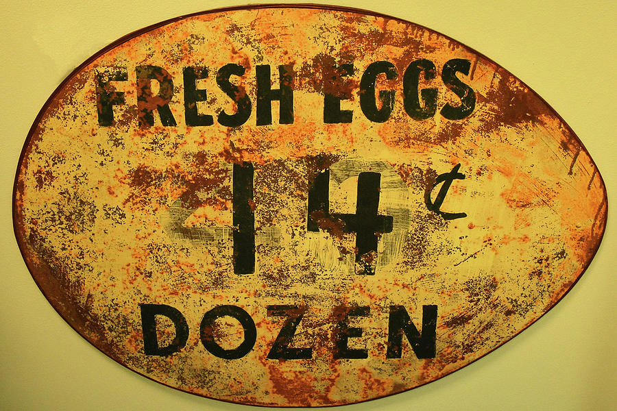 Old Homemade Eggs Sign Photograph