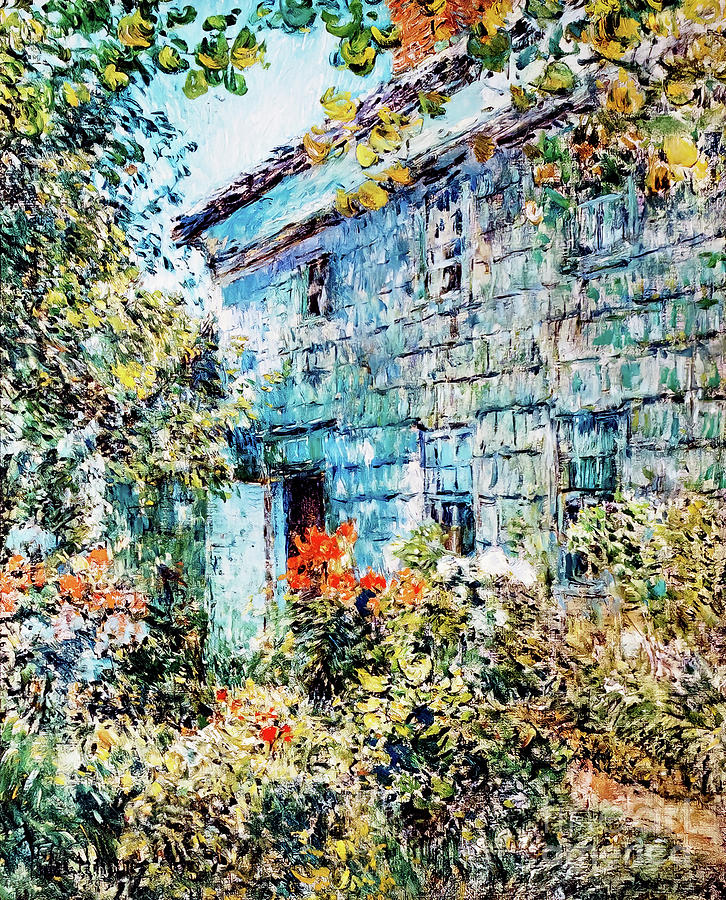 Old House and Garden East Hampton by Childe Hassam 1898 Painting by Childe Hassam