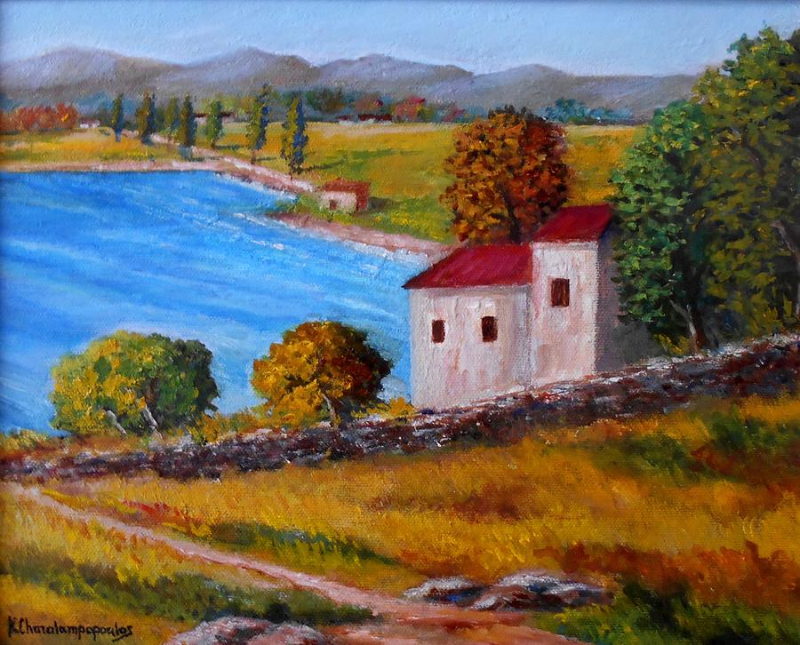 Nature Painting - Old house in Mani-Greece by Konstantinos Charalampopoulos