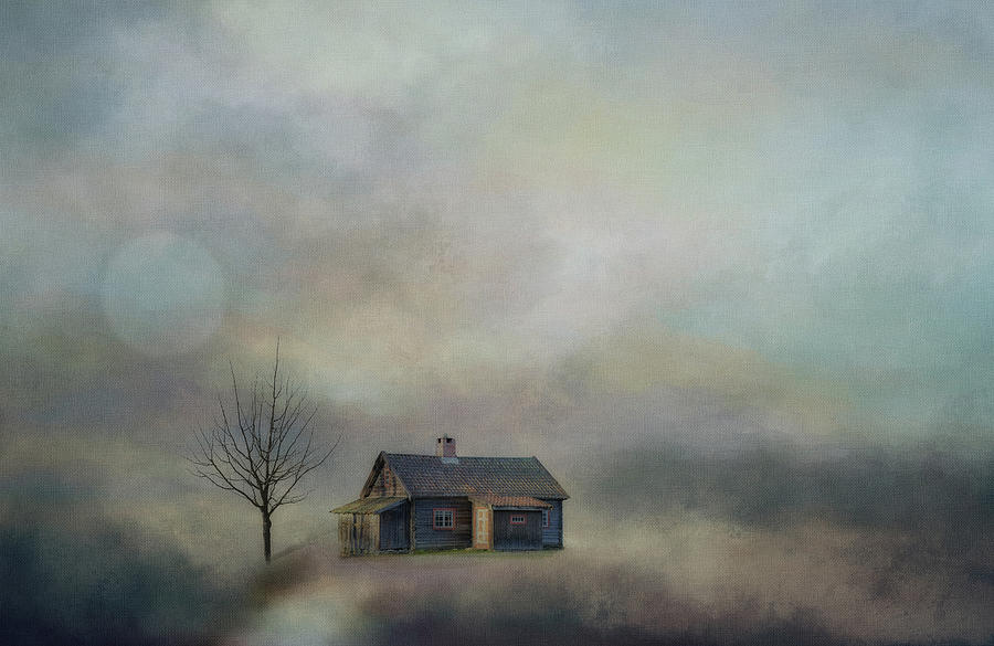 Old House in Storm Digital Art by Terry Davis