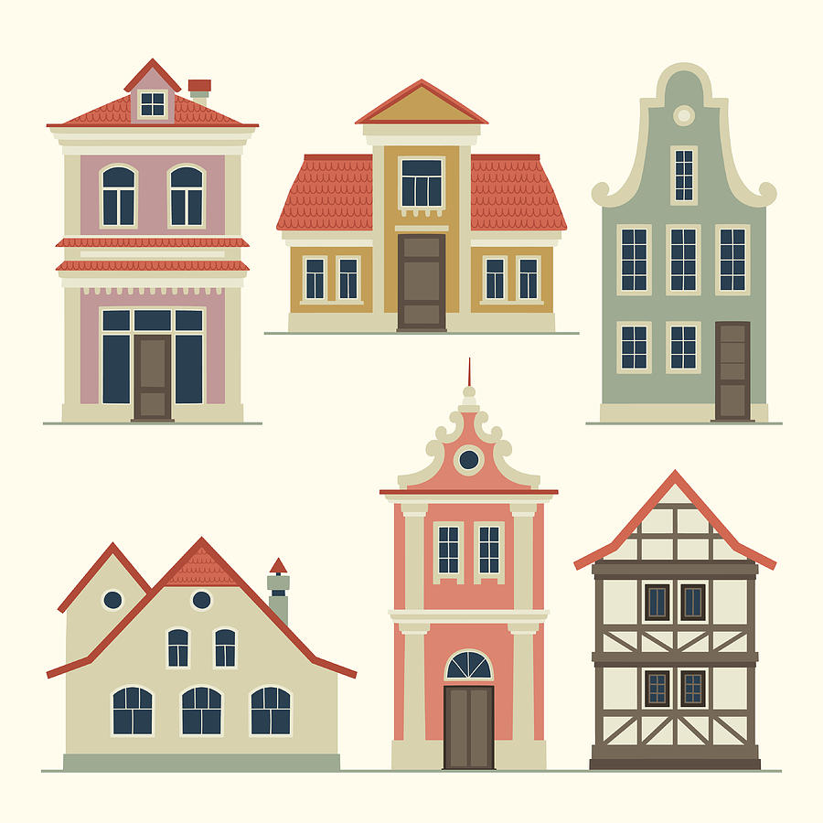 Old Houses Drawing by Xenia_ok