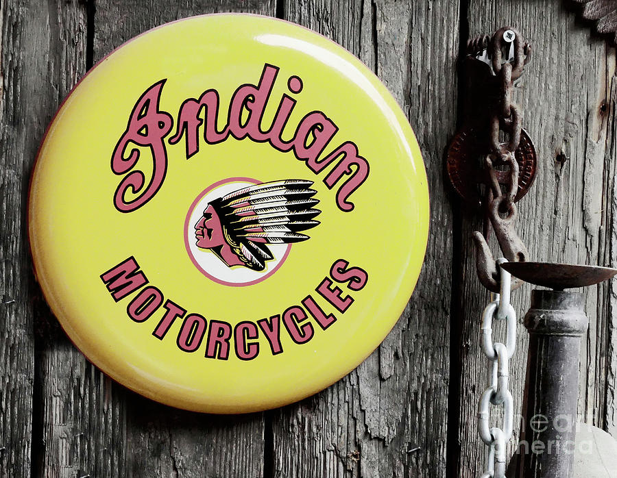 Old Indian Motorcycles Sign Photograph by Sharon Williams Eng
