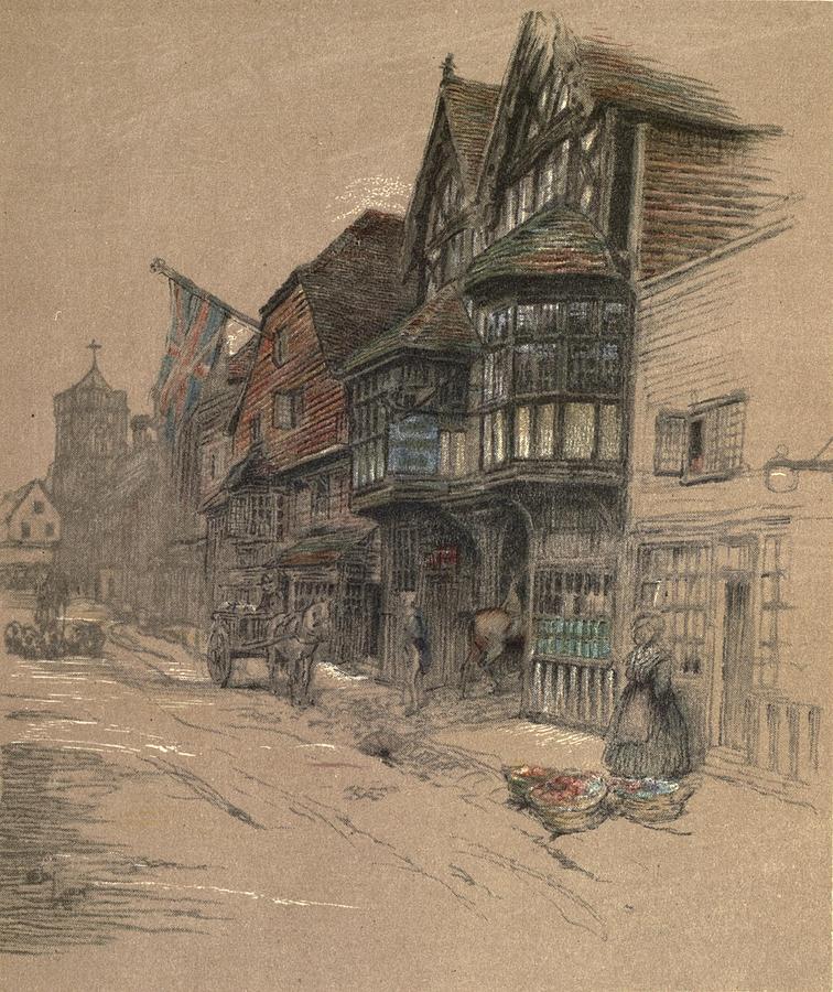 Cecil Aldin Drawing - Old Inns, Bell Inn, Waltham St Lawrence by Cecil Aldin