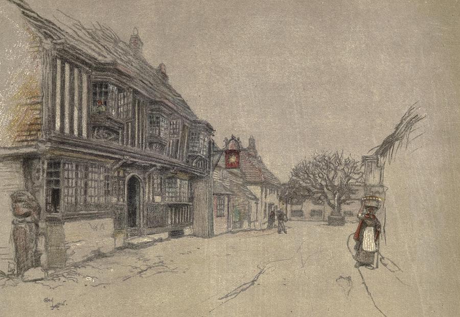 Cecil Aldin Drawing - Old Inns, Kings Head, Ombersley by Cecil Aldin