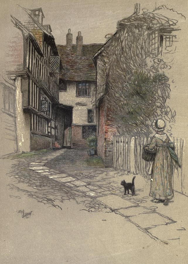 Cecil Aldin Drawing - Old Inns, Lygon Arms, Broadway by Cecil Aldin