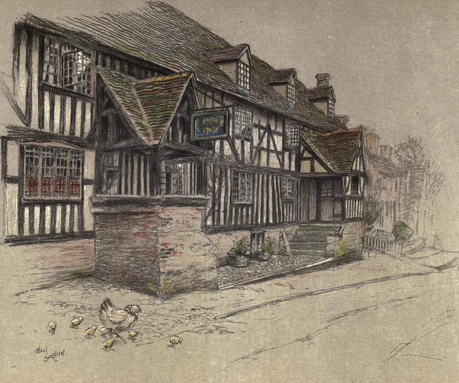 Cecil Aldin Drawing - Old Inns, The Angel Inn, Wollhampton by Cecil Aldin