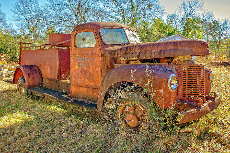 Old International Fire Truck in Wagener South Carolina Photograph by Peter Ciro