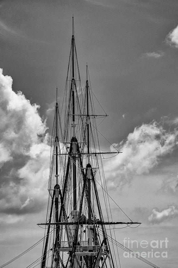 Old Ironsides Masts 2 Photograph by Bob Phillips