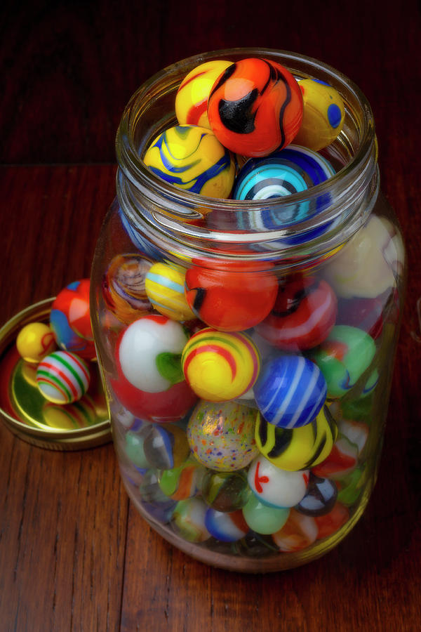 Old Jar Full Of Childhood Marbles Photograph by Garry Gay - Fine Art ...