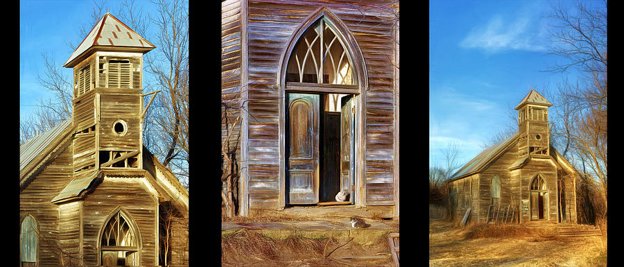Old Knox Church Triptych - Iowa - Transparent Photograph by Nikolyn McDonald