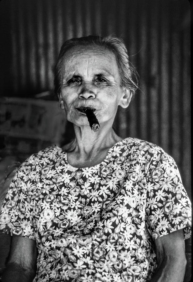 Old lady smoking cigar Photograph by Jeremy Holton