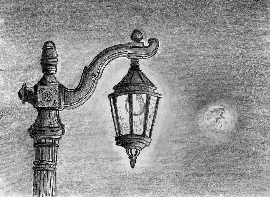 Old Lantern and Moon 092923 Drawing by Mary Bedy - Fine Art America