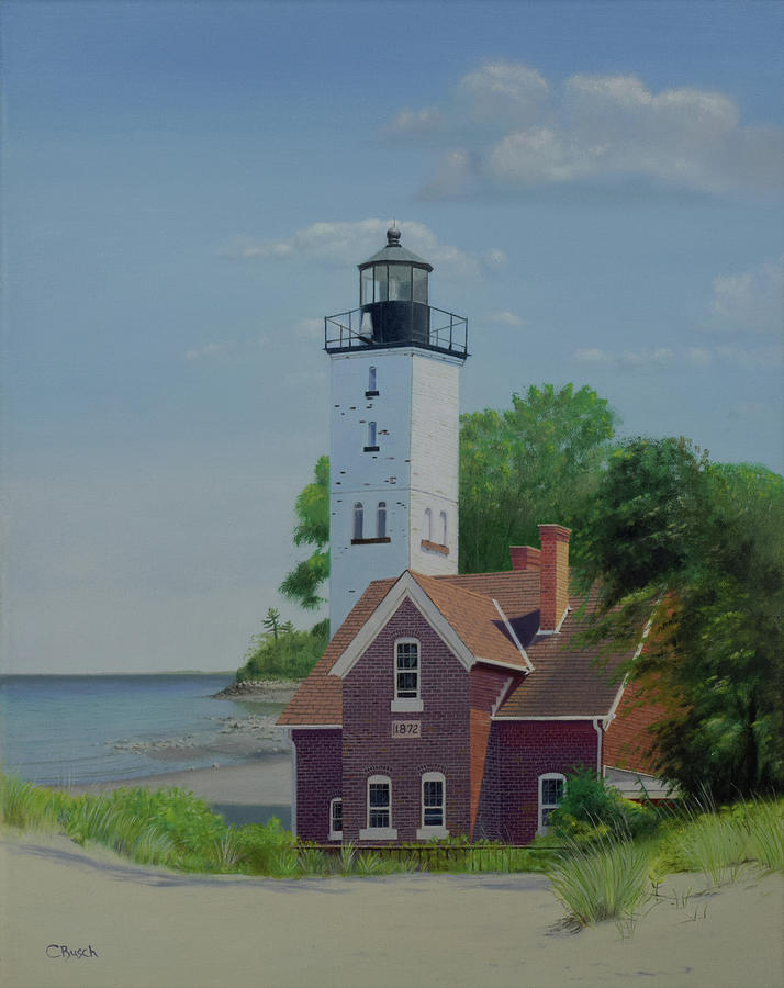 Old Lighthouse Painting by Chris Busch