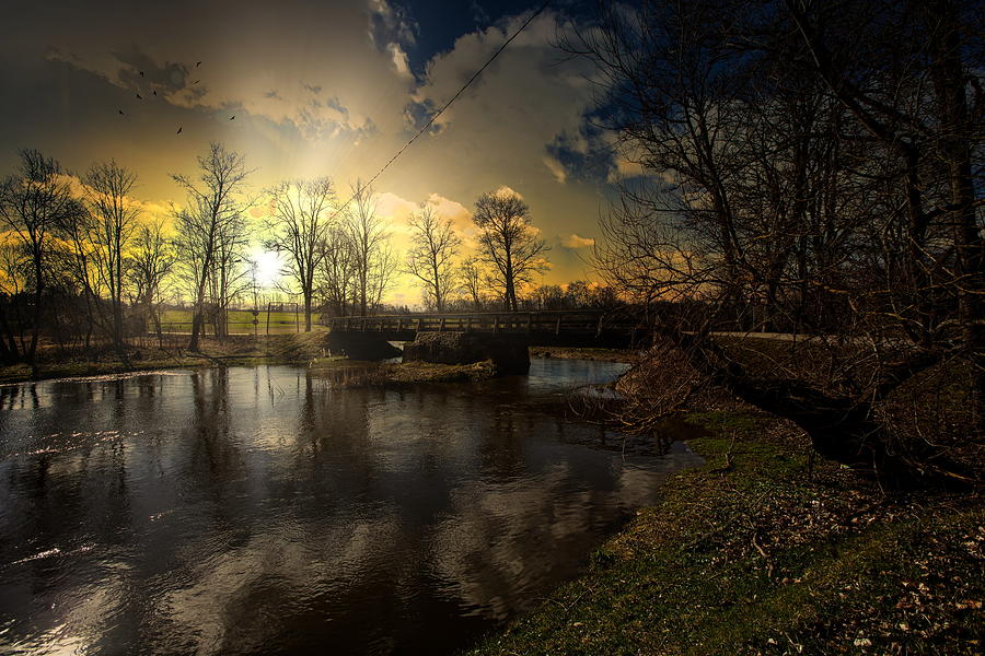 Old Little Bridge At The Sunset/The Latvian Countryside  Photograph by Aleksandrs Drozdovs