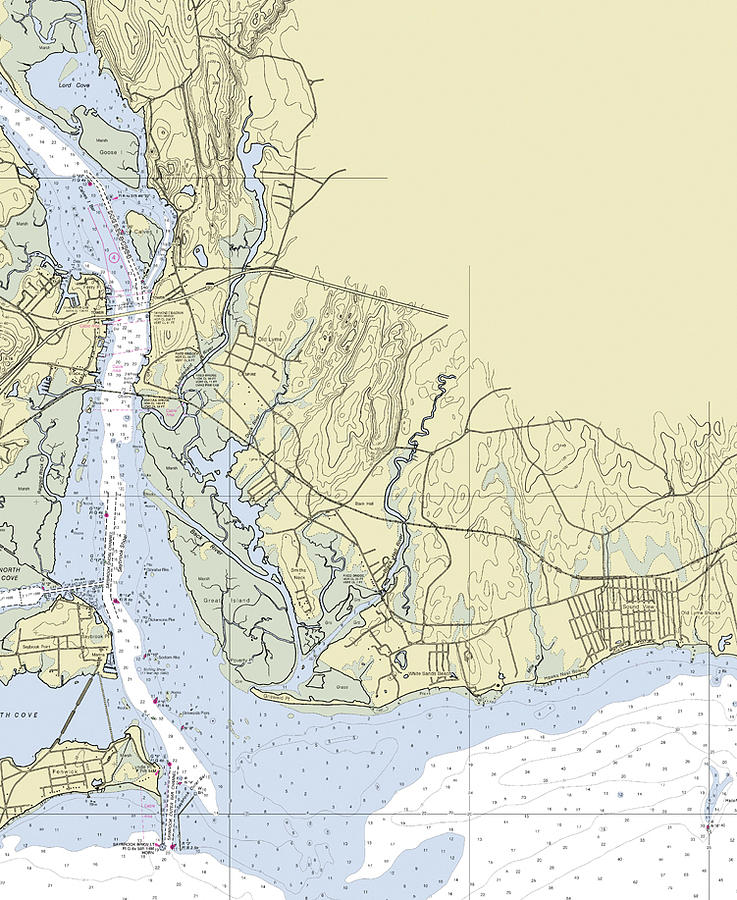 Old Lyme Connecticut Nautical Chart Digital Art by Sea Koast Fine Art