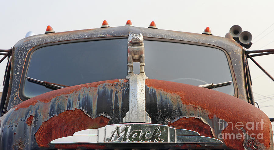 Old Mack Truck Grille and Hood Ornament  8355 Photograph by Jack Schultz