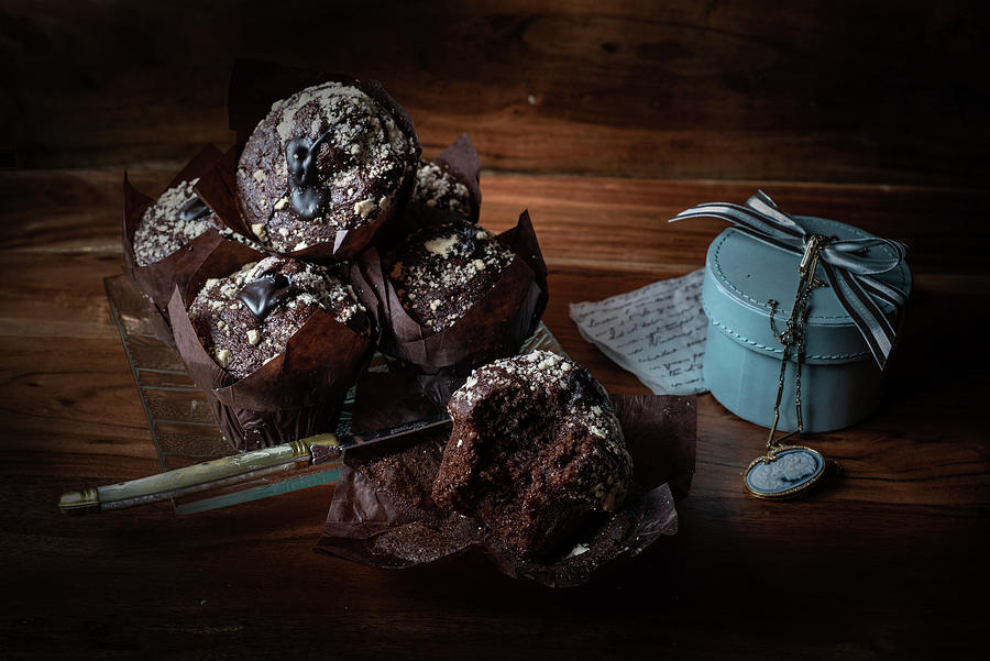 Old Maestra Chocolate Muffins and Cameo Photograph by Jean Gill
