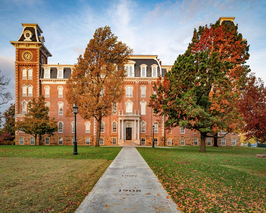 Old Main Along Senior Walk - University Of Arkansas Photograph by ...