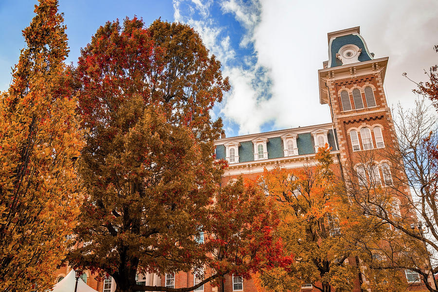 Old Main In The Fall University of Arkansas Photograph by Gregory Ballos