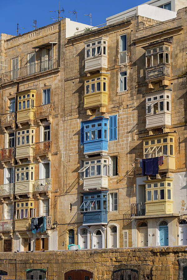 Old Maltese Houses With Balconies In Valletta Photograph by Artur Bogacki