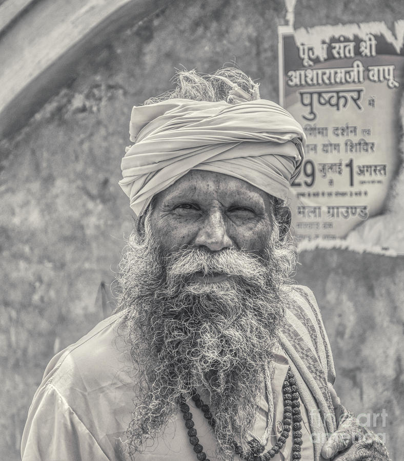 Old Man from India Monochrome Photograph by Stefano Senise