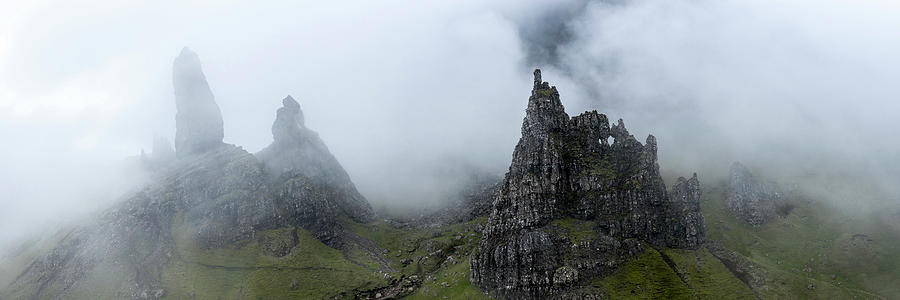 Old Man of Storr in the mist Isle of Skye Scotland 3 Photograph by Sonny Ryse
