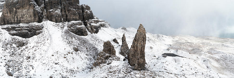 Old Man of Storr in winter Aerial Isle of Skye Photograph by Sonny Ryse